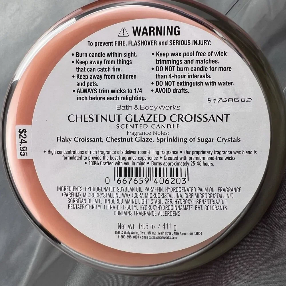 2 Bath Body Limited Edition 3-Wick Candles Pumpkin Cold Foam +‎ Glazed Croissant